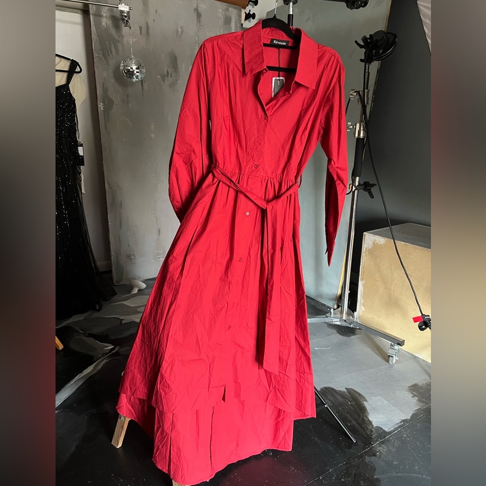 Long Sleeve Red Dress